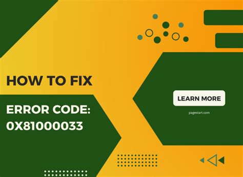 Image result for How to Fix Error Code 0X81000033