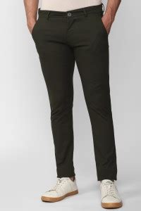 PETER ENGLAND Skinny Fit Men Dark Green Trousers - Buy PETER ENGLAND ...