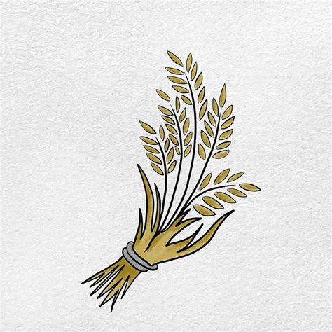 Simple Wheat Drawing