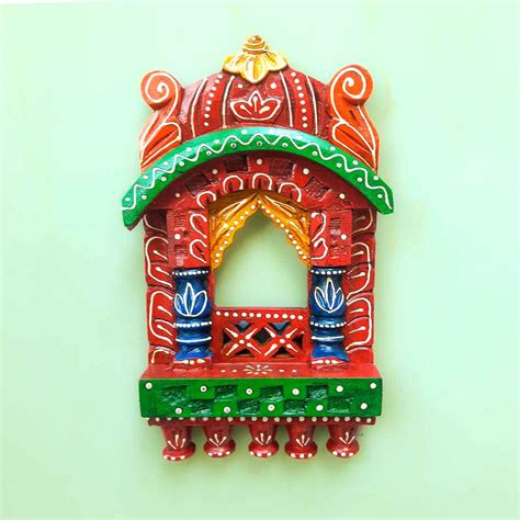 Mosaki Jharokha Wall Hanging | Traditional Wooden Wall Decor for Indian ...