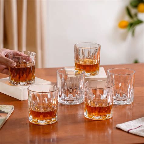 Set Of 6 Luxury Engraved Whiskey Scotch Glass 230ml Online - Premium ...