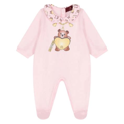 Aigner – Aigner Baby Girls Pink Teddy Bear Logo Rompers – Little Tags ...