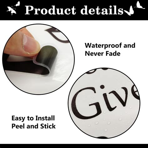 Large Inspirational Quote Wall Decals, Removable Positive Saying Wall ...