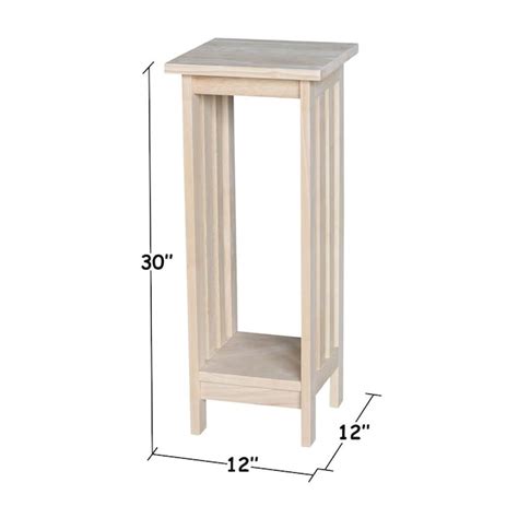 International Concepts 30-in H x 12-in W Unfinished Indoor Square Wood ...