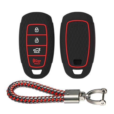 Keycare silicone key cover and keyring fit for : Verna 2020 4 button s