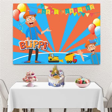 Blippi Backdrop For Boys Happy Birthday Party Supplies Cartoons Blippi ...