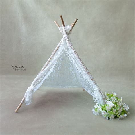 White Lace Pompom Teepee Tent | Madras Prop Store