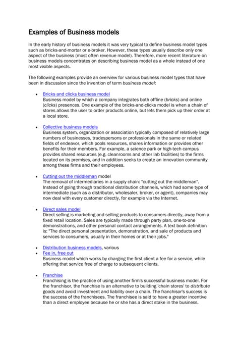 Examples of Business Models 的图像结果