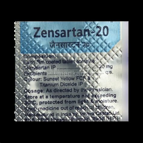 ZENSARTAN 20MG TABLET 10'S Price, Uses, Side Effects & Substitutes ...