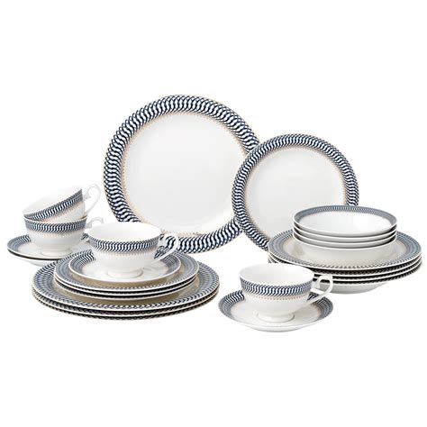 Amazon.com | 24 Piece Dinnerware Set-Bone China, Service for 4 by ...