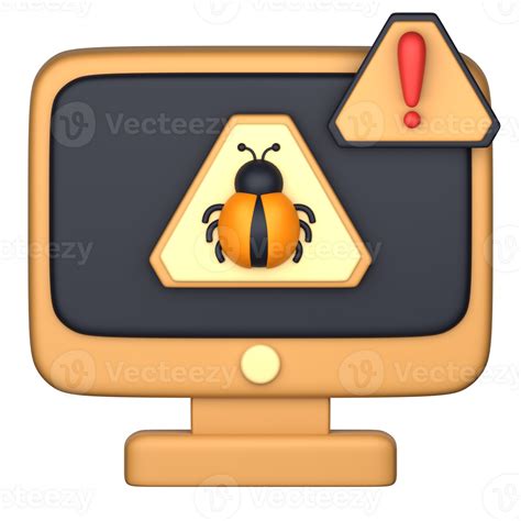 3d illustration of virus warning 24673637 PNG