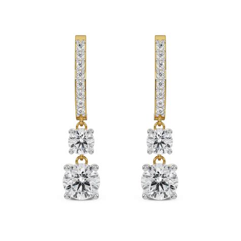Buy Round Brilliant Lab Grown Diamond Drop Earrings Online At Emori