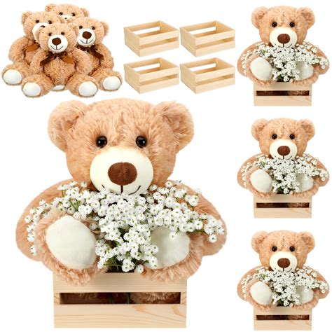 Amyhill 4 Sets Bear Baby Shower Centerpieces Baby Shower Table ...