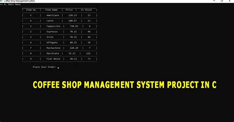 Coffee Shop Management System Project in C | Free Source code Download ...