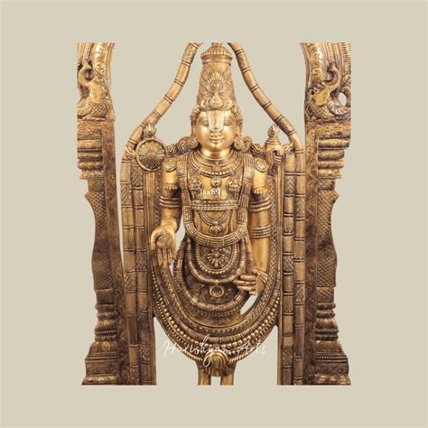 40" Pure Brass Tirupati Balaji Lord Venkateshvara Statue with Elegant
