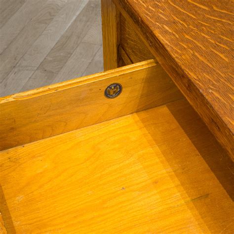 Solid Oak Two Drawer Desk by Standard Furniture Co. c.1940 | S16 Home