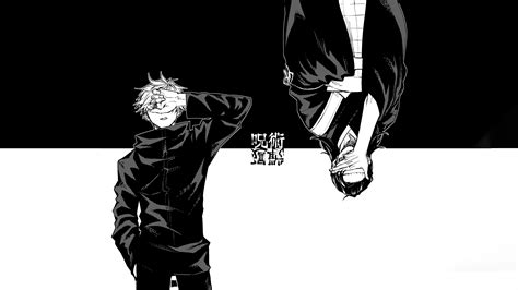 Satoru Gojo & Suguru Geto Black and White 5K Wallpaper