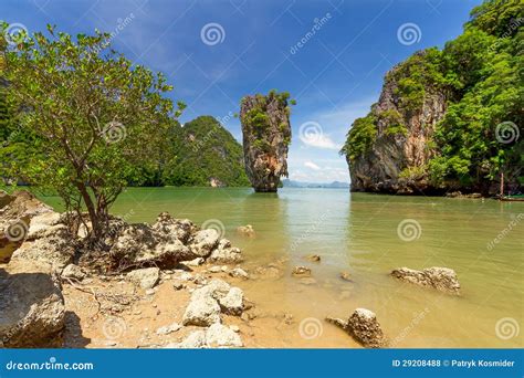 Ko Tapu Rock on the James Bond Island Stock Photo - Image of exotic ...