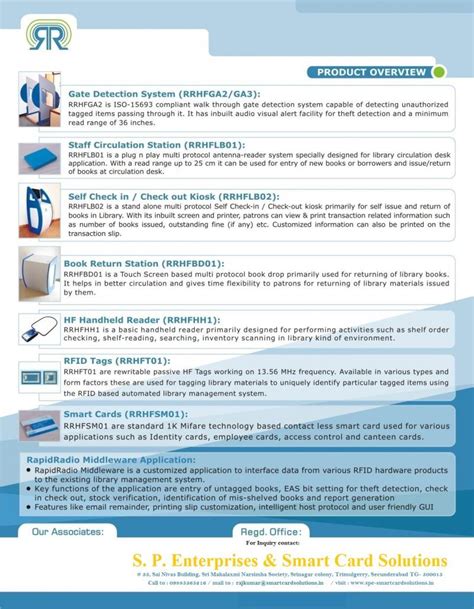 S P Enterprises & Smart Card Solutions - RFID LIBRARY Solution