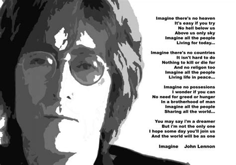 John Lennon Imagine. | Imagine john lennon, Imagine lyrics, Imagine ...