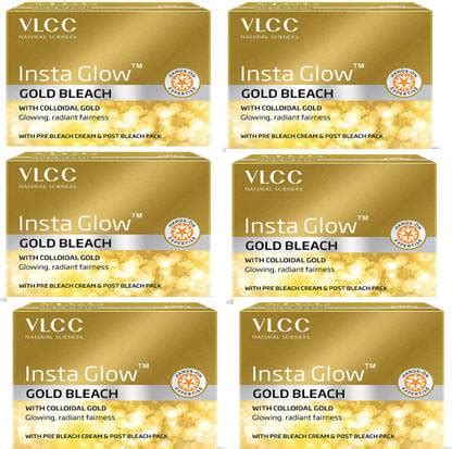 VLCC Insta Glow Gold Bleach 60g [ Pack Of 6 ] 360g - Price in India ...