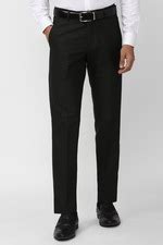 Buy Men Black Solid Formal Trousers Online - 901716 | Peter England