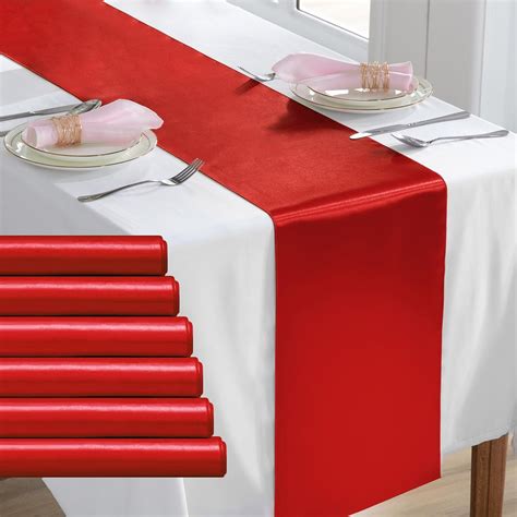 Amazon.com: KKJIAF 6 Pack Red Table Runners 12 x 108 Inch, Rectangular ...
