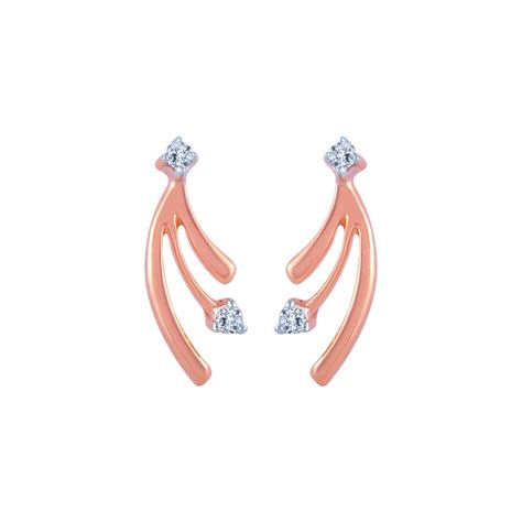 18k (750) Rose Gold And Diamond Stud Earrings For Women – P.C. Chandra ...