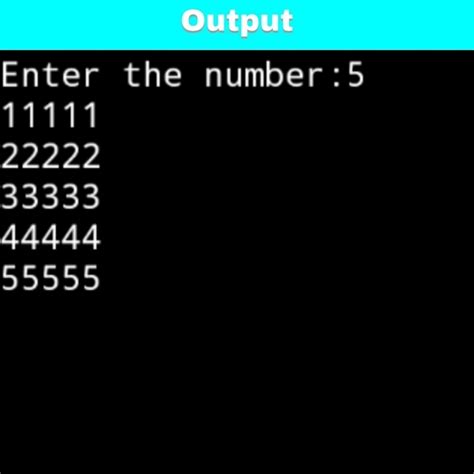 Image result for C Program to Print Number Pattern