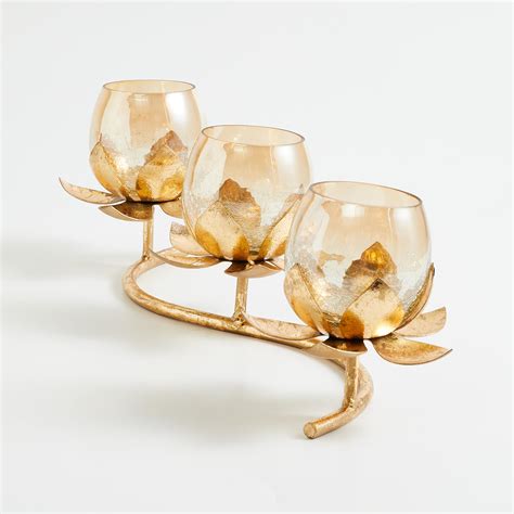 Buy Corsica Fest Set of 3 Glass Lotus T-Light Holders from Corsica by ...