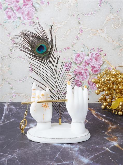 Buy SANKALAN CREATIONS Handcrafted Krishna Ji Hands with Flute Figurine ...