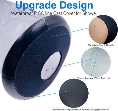 Buy Knee Cast Cover for Shower 2 Packs, Waterproof TPU Shower Bandage ...