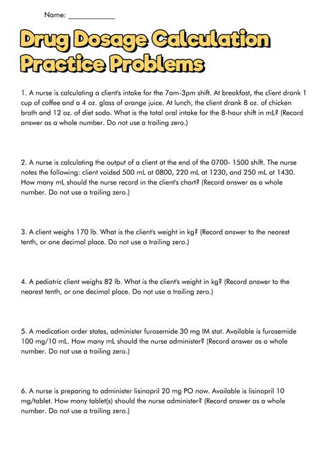 11 Med Math Worksheets | Math worksheets, Dosage calculations, Medical math