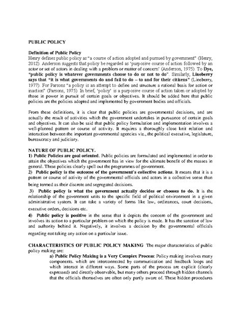 Unit 2 Public policy and Government Regulations - PUBLIC POLICY Definition of Public Policy ...