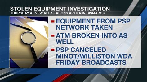 PSP Network equipment stolen at VFW All Seasons Arena