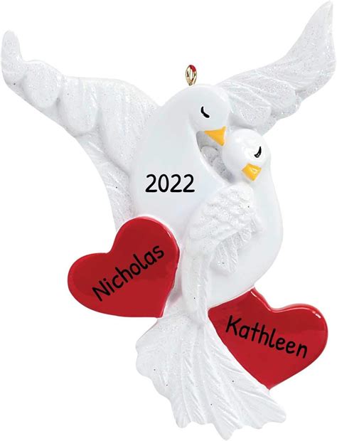 Buy Personalized Love Doves Christmas Tree Ornament 2021 - Pure White ...