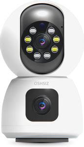 OSHSIZ 3 MP UHD Wifi Indoor Dual Lens/Screen Mini Bullet+PTZ Security ...