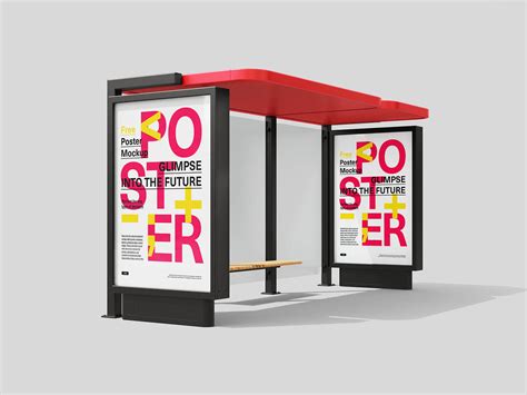 Bus Stop Citylight Mockup Psd