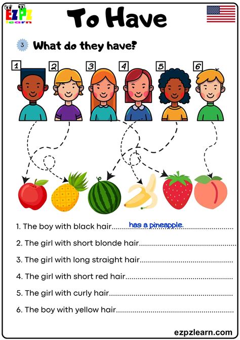 The Verb To Have What do they have? Grammar Worksheet pdf - Ezpzlearn.com