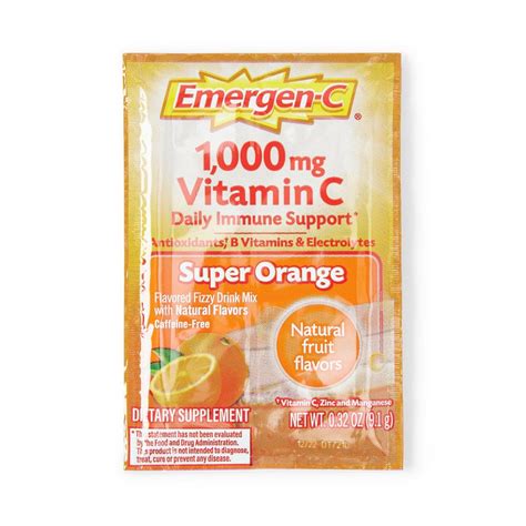 Emergen-C Powder Packet, 1000mg, Orange, 30Ct