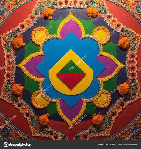 Split Diopter Medium Shot Diwali Rangoli Design Capturing Intricate ...