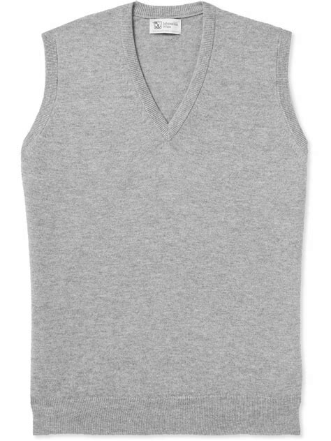 Johnstons of Elgin - Cashmere Sweater Vest - Gray Johnstons of Elgin
