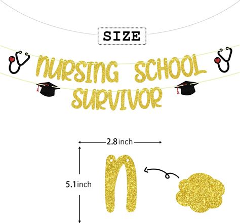 Buy ARUTPER Ruepartydeoret Nursing School Survivor Banner,Congrats BSN ...