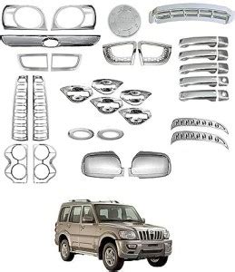 RKD INNOVATIVE Car Chrome Combo Exterior Accessories Kit for Mahindra ...
