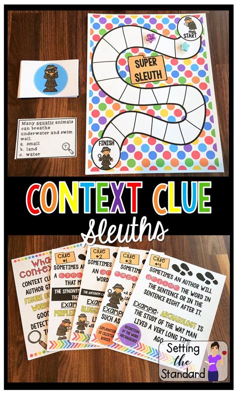 Context Clues Game L.3.4a Finding The Meaning With Clue Words