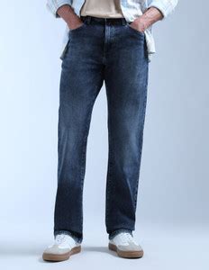 FLYING MACHINE Straight Fit Men Blue Jeans - Buy FLYING MACHINE ...