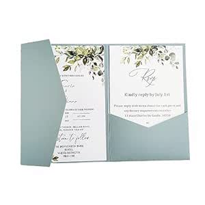 Lake Blue Invitation Pocket Envelopes For Wedding Baptism Bridal Shower ...