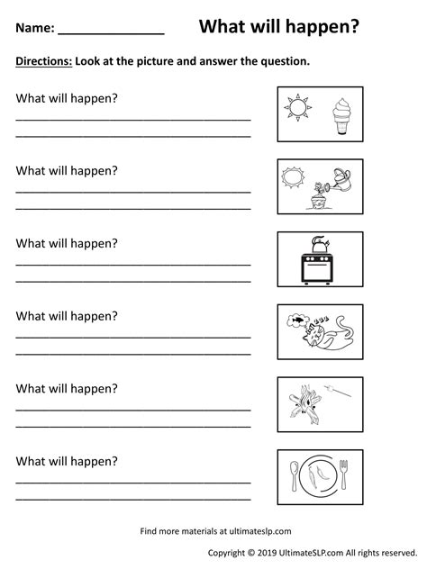 What Will Happen Worksheet - Ultimate SLP