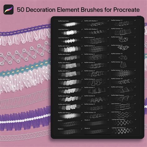 clothes brushes procreate | Procreate Decoration Element Brushes ...