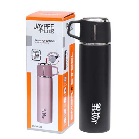 Jaypee Plus Oscar 500 Stainless Steel Water Bottle with Cup lid, 500 ml ...